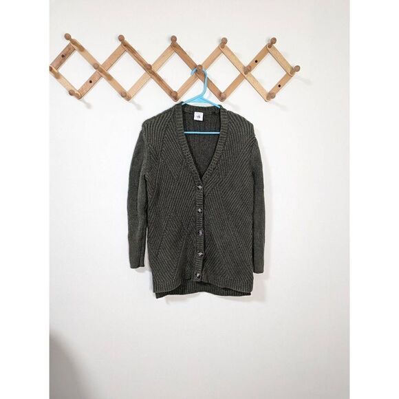 CAbi Aerial Olive Green Knit Cardigan - Size S - Picture 1 of 7